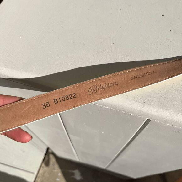 VTG Brighton Y2K Patent Leather Rhinestone Belt Western Glam Size 38 USA - Picture 5 of 9